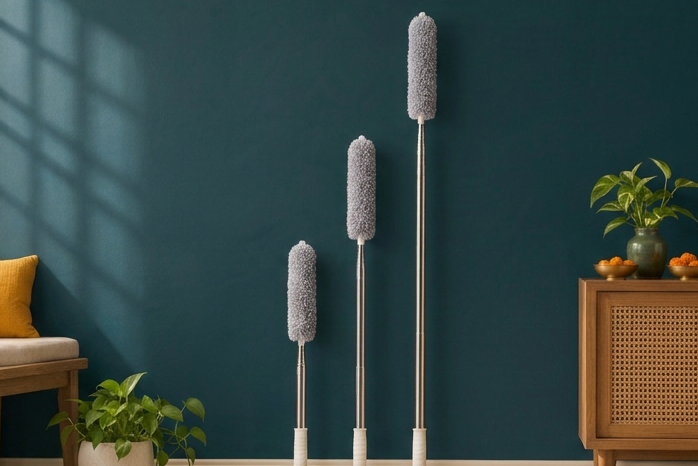Folded and extended pole size comparison