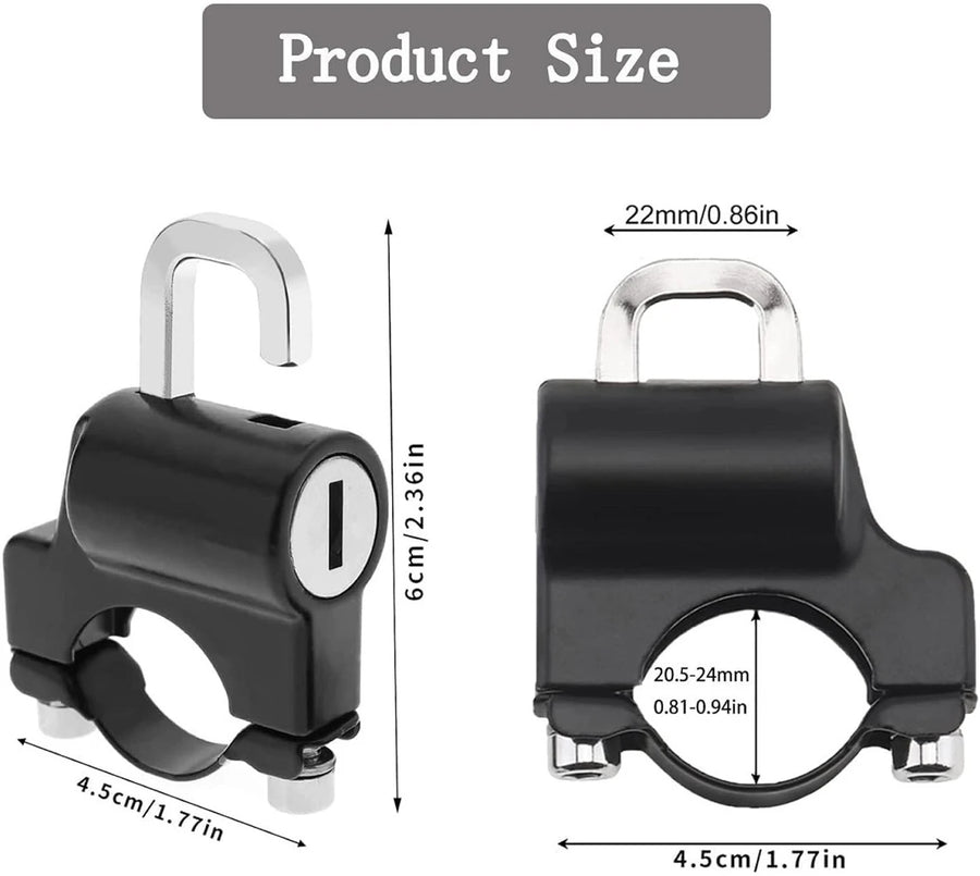 Dropshelf Universal Handlebar Helmet Lock – Anti-Theft Security Lock with 2 Keys, Fits 22–28mm Handlebars