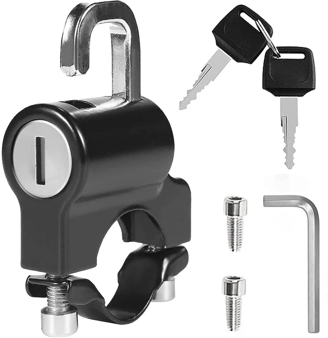 Dropshelf Universal Handlebar Helmet Lock – Anti-Theft Security Lock with 2 Keys, Fits 22–28mm Handlebars