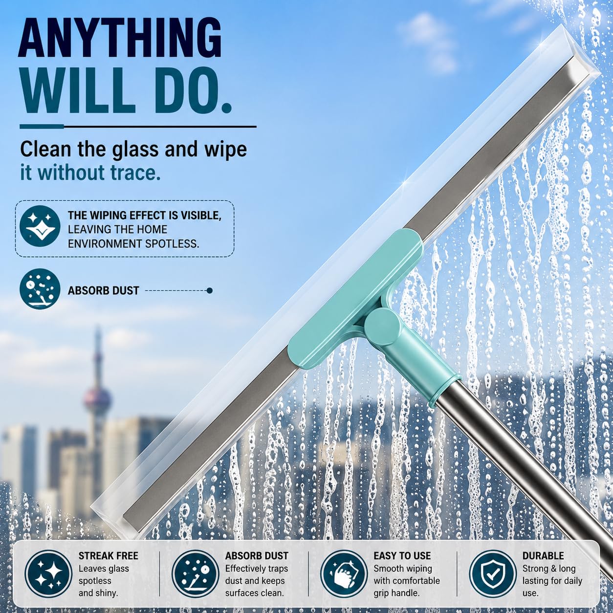 180 Degree Swivel Squeegee Baseboard Scraper