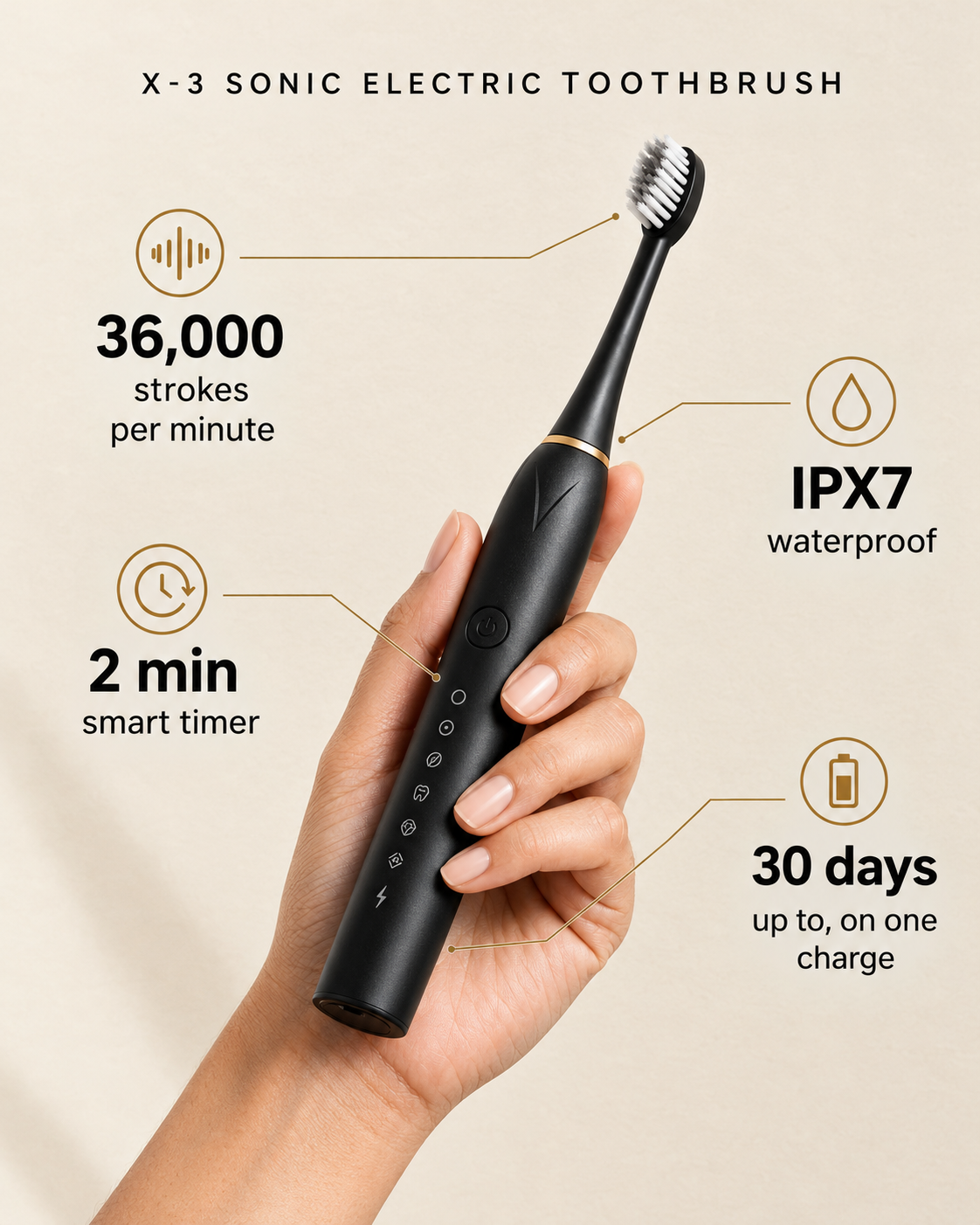 X-3 Sonic Electric Toothbrush