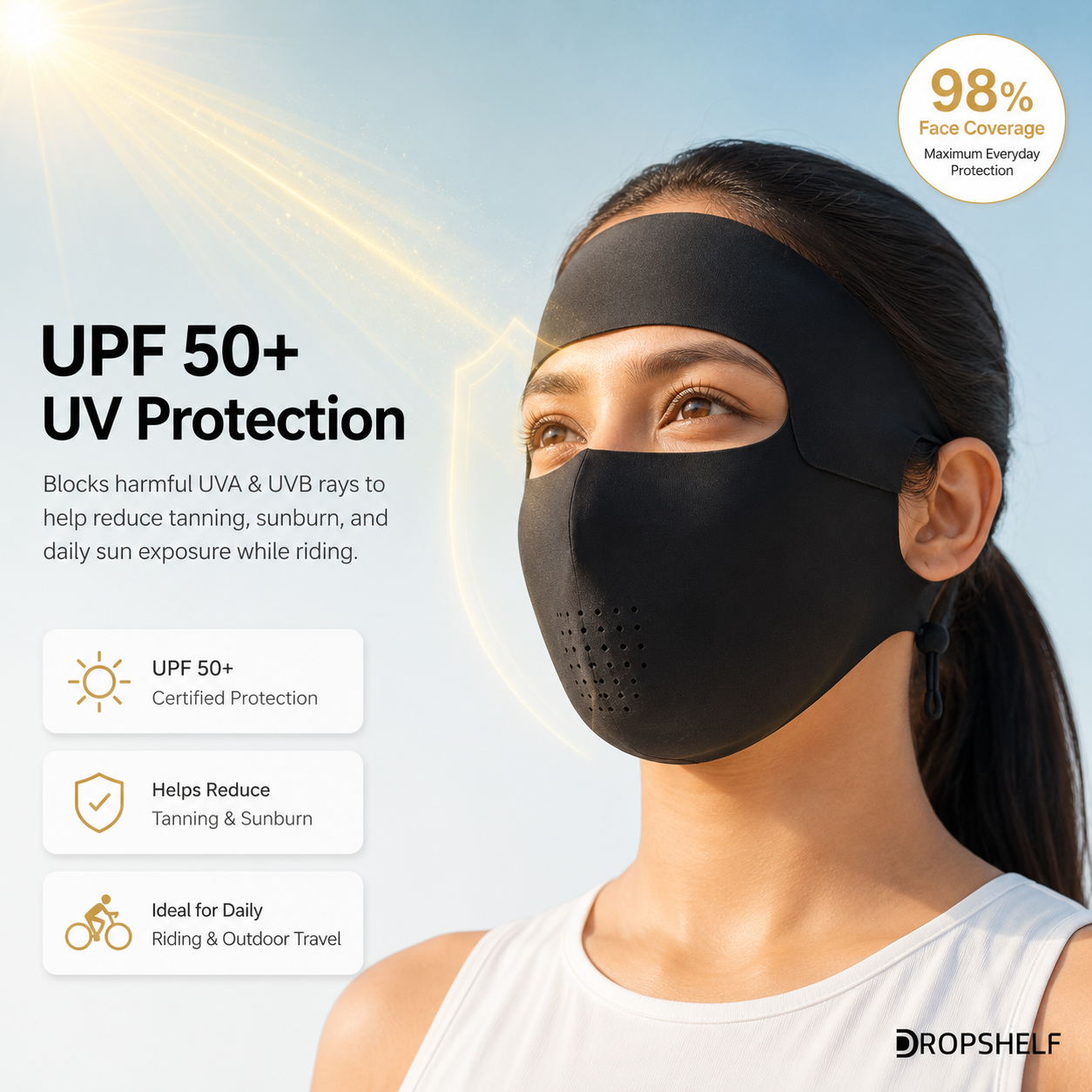 Full Face UV Protection Mask | No Tan, No dust