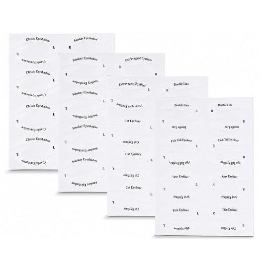 Eyeliner & Eyeshadow Stencil Stickers — 32 Pairs, 8 Styles (4 Sheets)