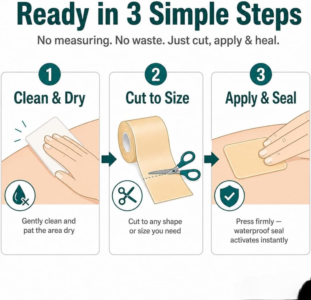 Hydrocolloid Pimple Patch Roll (10 FT / 200+ Cuts) – Invisible Matte Overnight Acne Zit Absorbing Bandage for Face & Body
