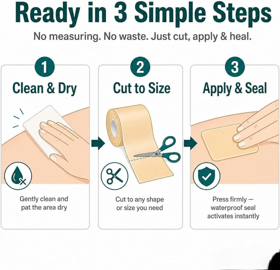 Hydrocolloid Pimple Patch Roll (10 FT / 200+ Cuts) – Invisible Matte Overnight Acne Zit Absorbing Bandage for Face & Body
