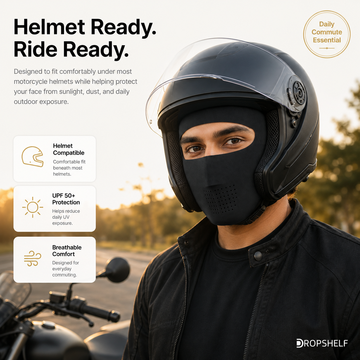 Full Face UV Protection Mask | No Tan, No dust