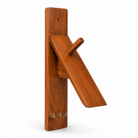 Wooden Helmet Holder Wall Mount for Bikes in India | Solid Teak Wood Helmet Stand with Key Hooks