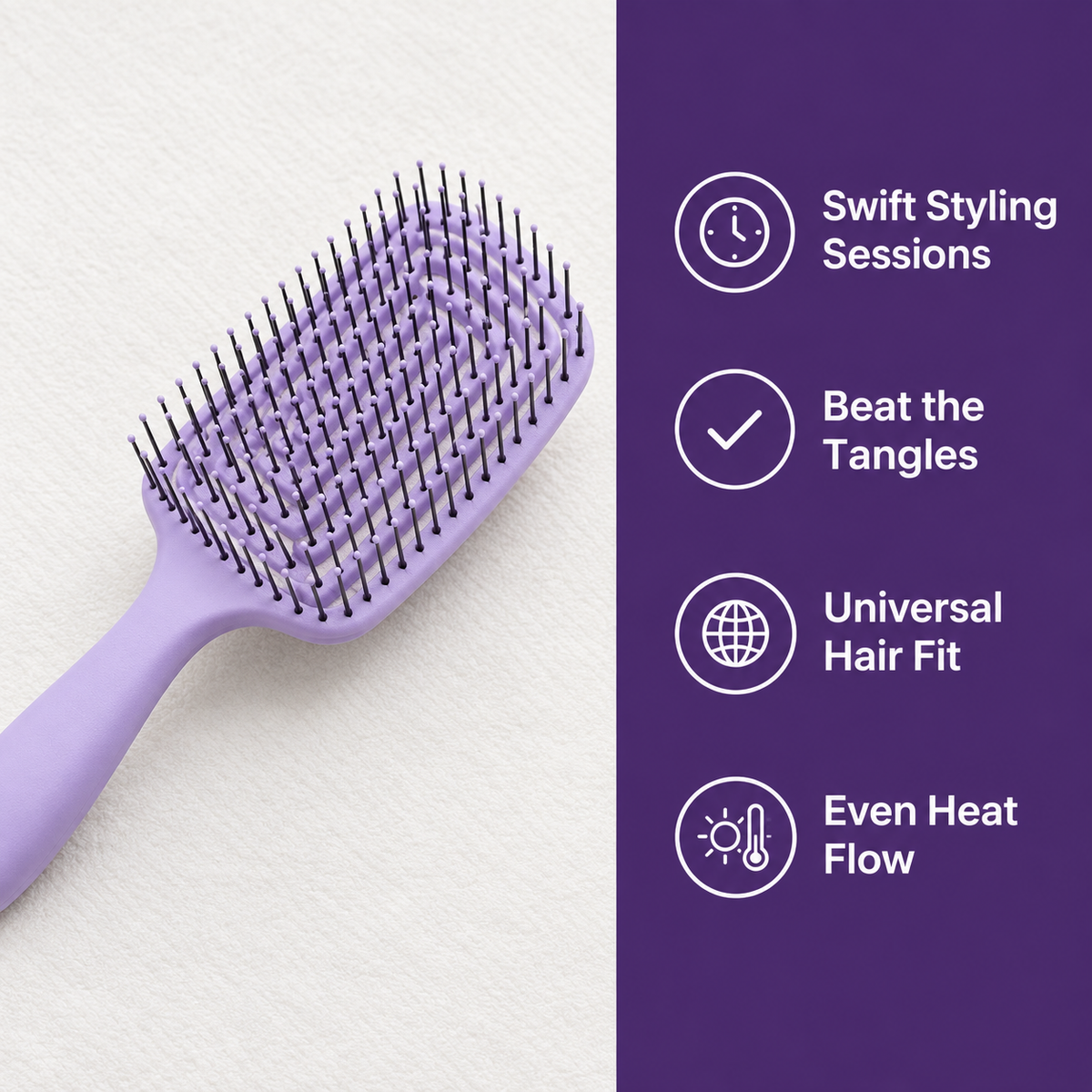 Curved Vented Detangling Hair Brush – For Wet, Dry, Thick & Curly Hair