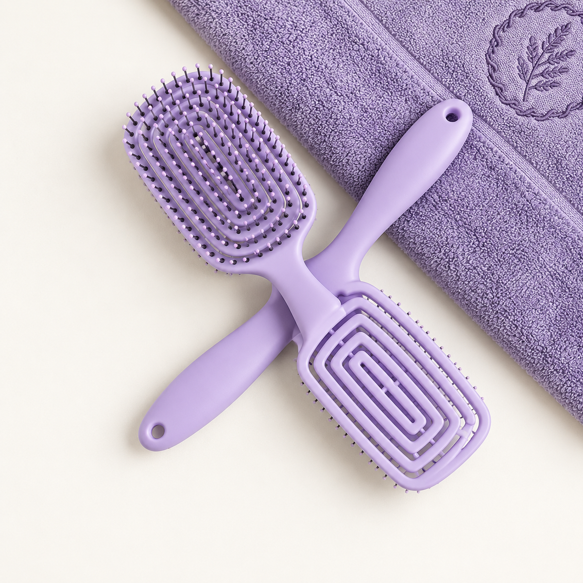 Curved Vented Detangling Hair Brush – For Wet, Dry, Thick & Curly Hair