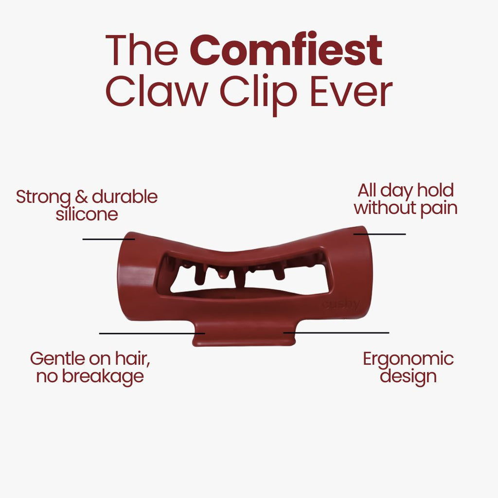 matte rectangle silicon hair claw clip