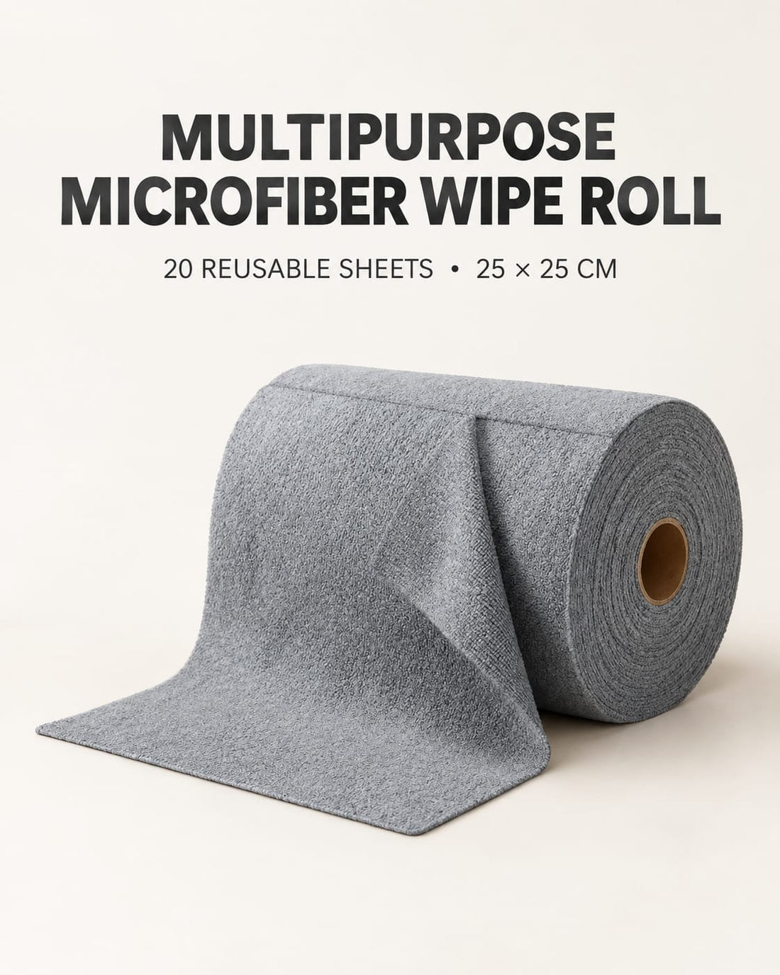 Multipurpose Reusable Microfiber Wipe Roll for Home & Kitchen Cleaning