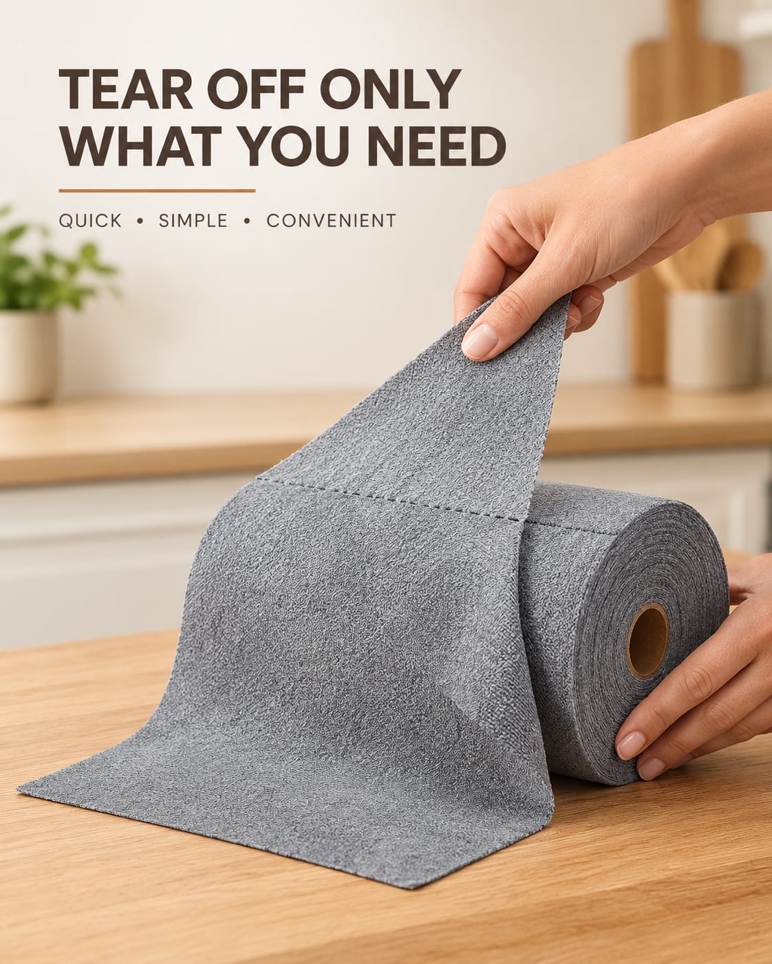 Multipurpose Reusable Microfiber Wipe Roll for Home & Kitchen Cleaning