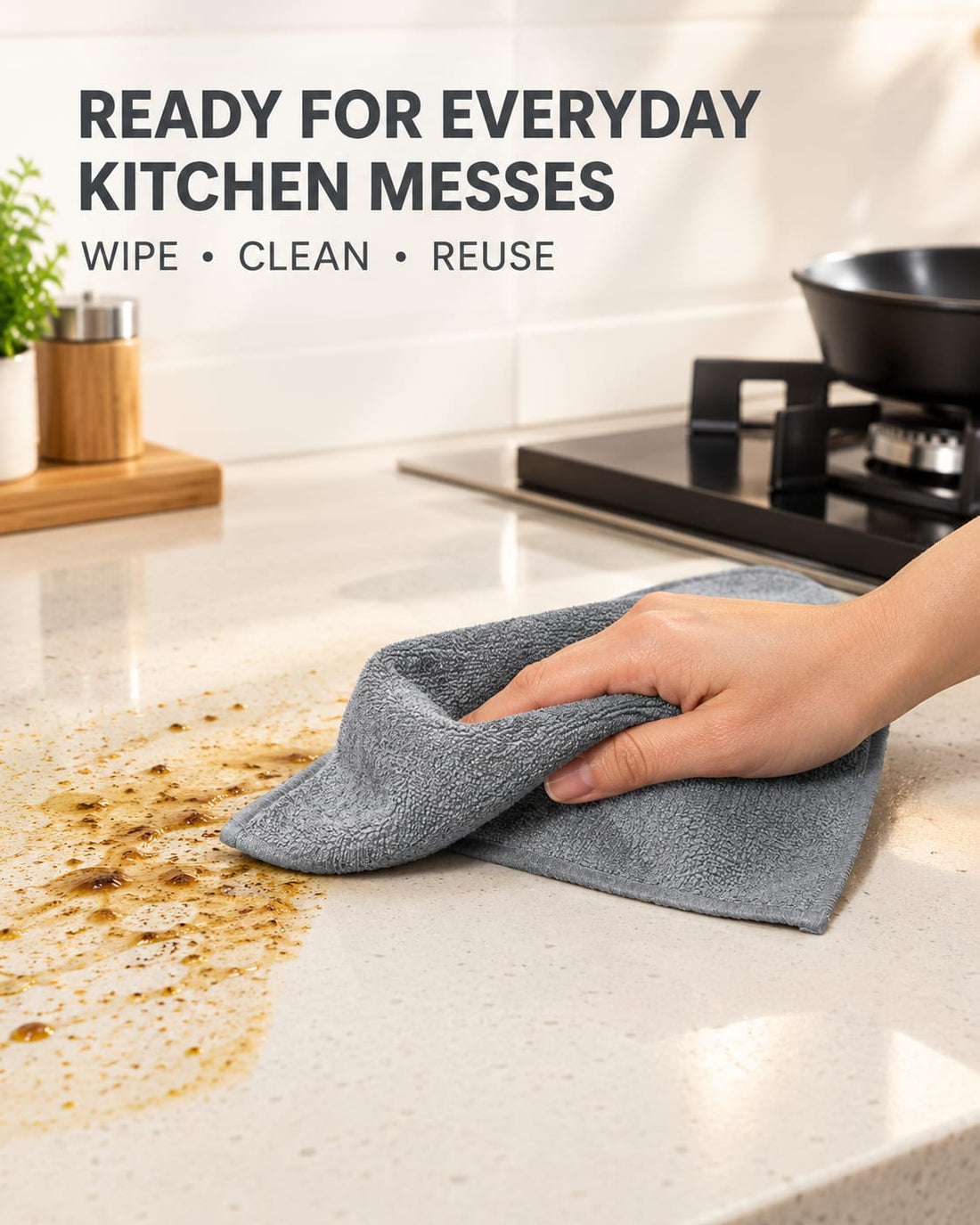 Multipurpose Reusable Microfiber Wipe Roll for Home & Kitchen Cleaning