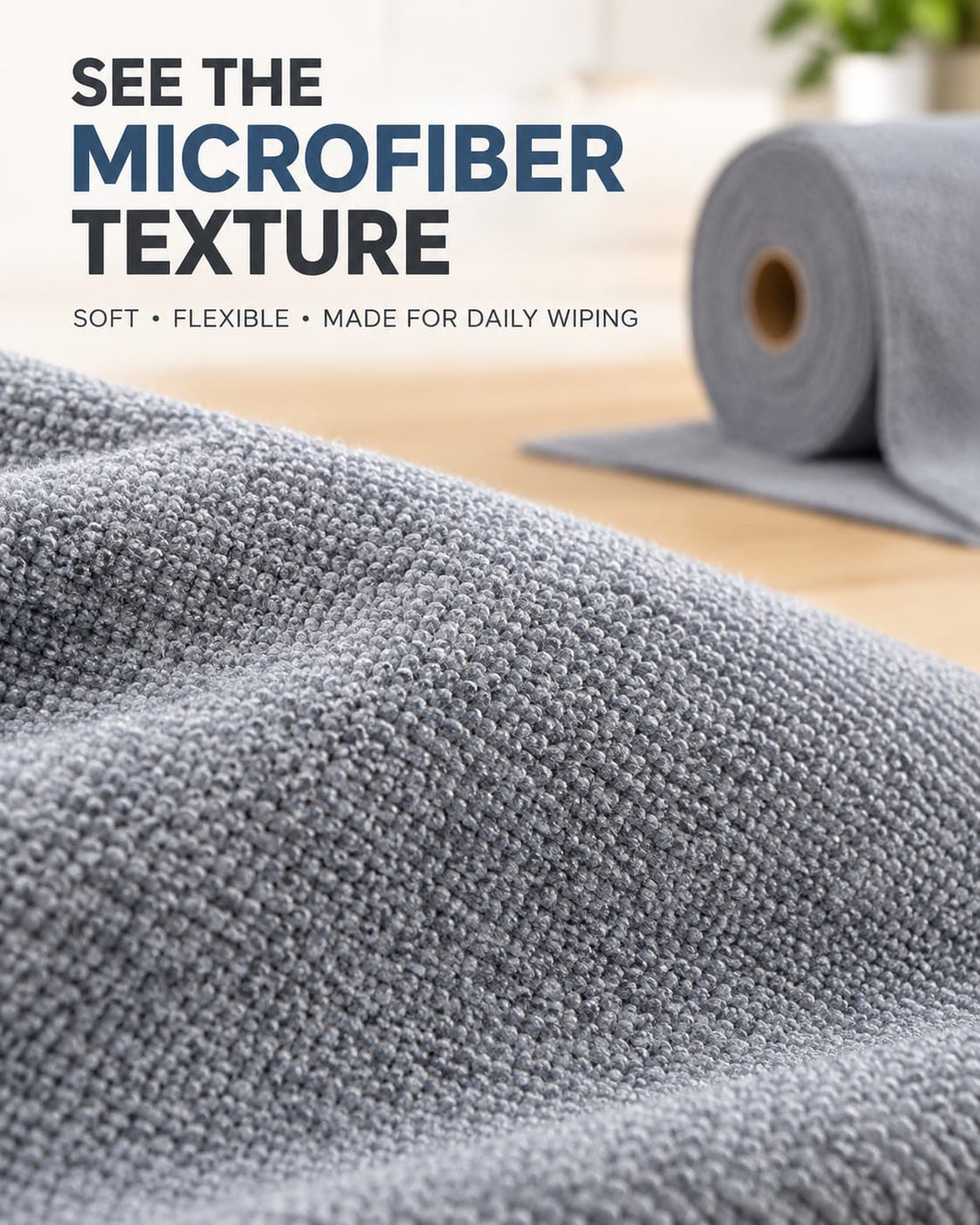 Multipurpose Reusable Microfiber Wipe Roll for Home & Kitchen Cleaning