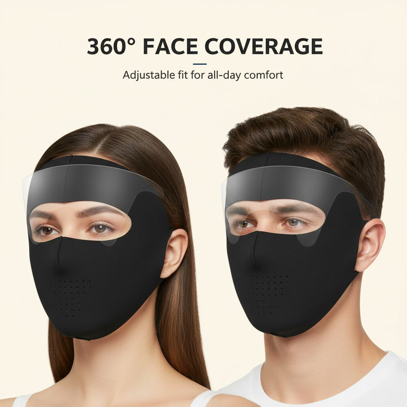 Dropshelf Full Face UV Protection Mask | UPF 50+ Sun Cover for Bike Riding | Breathable Ice-Silk | Men & Women