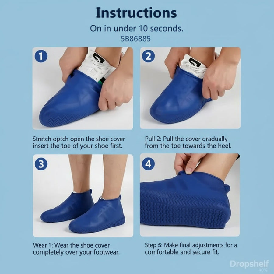 Waterproof Silicone Rain Shoe Cover – Reusable, Non-Slip, Fits All Shoes