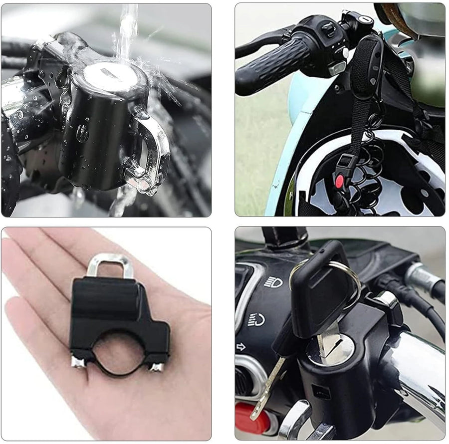 Dropshelf Universal Handlebar Helmet Lock – Anti-Theft Security Lock with 2 Keys, Fits 22–28mm Handlebars